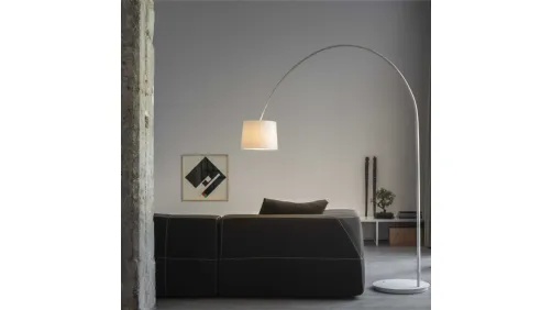 Lampada da terra in metallo con paralume in PVC rivestito in tessuto Dorsale di Ideal Lux