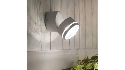 Lampada Omega Round in alluminio verniciato Bianco con diffusore inclinabile di Ideal Lux