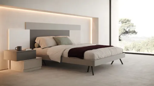 Letto con testiera in laccato opaco Velvet di Giessegi