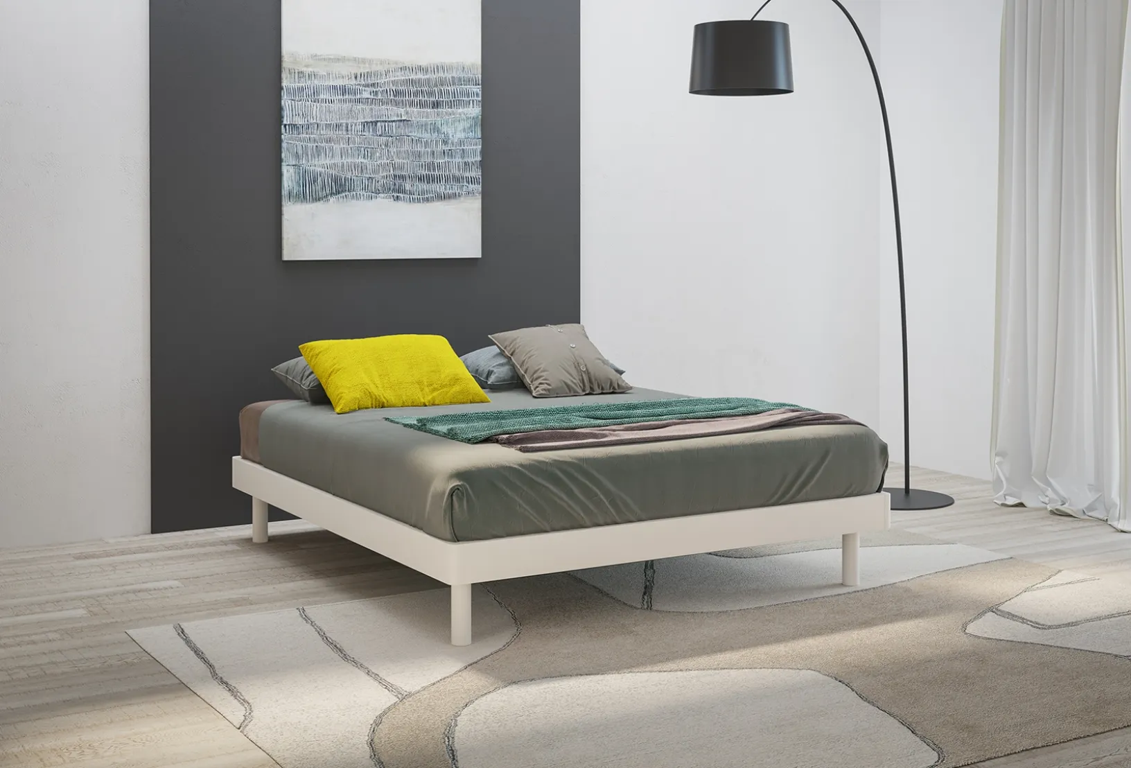 Letto sommier Reno in laccato opaco di Giessegi