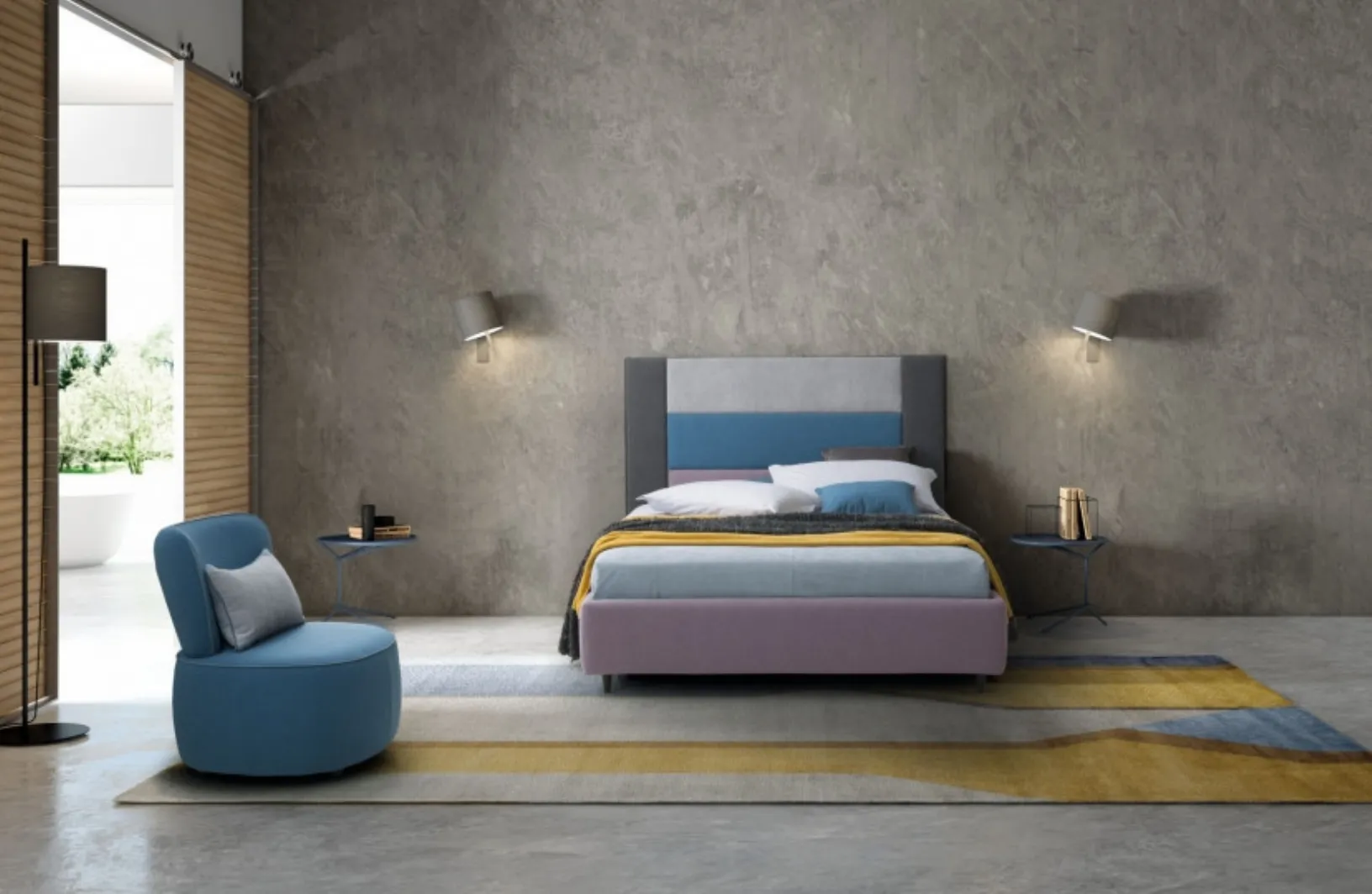 Letto singolo con testiera modulare Ground di Le Comfort