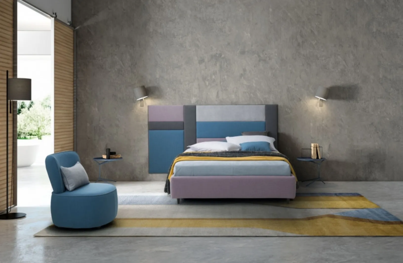 Letto singolo con testiera modulare Ground di Le Comfort