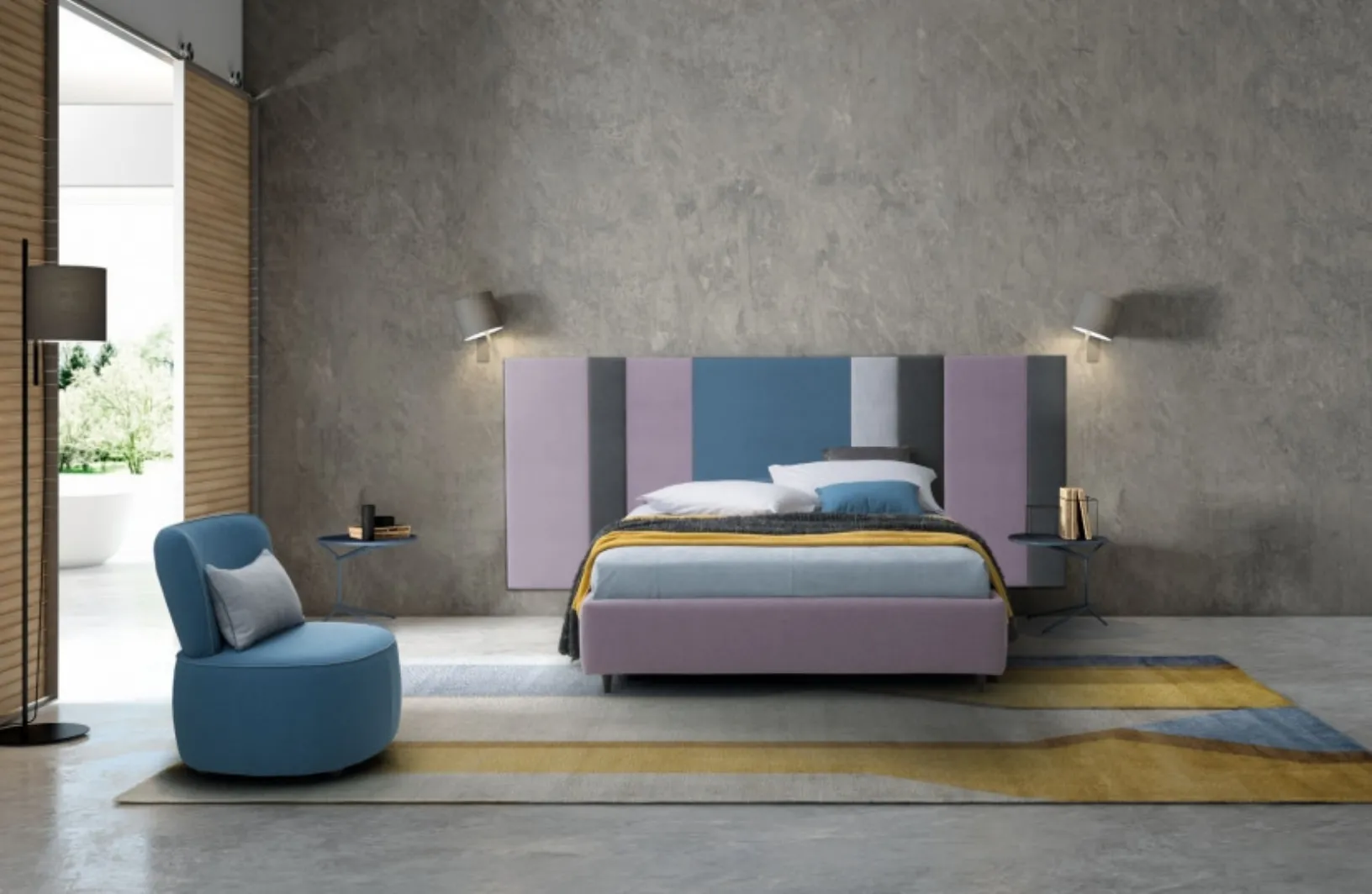 Letto singolo con testiera modulare Ground di Le Comfort