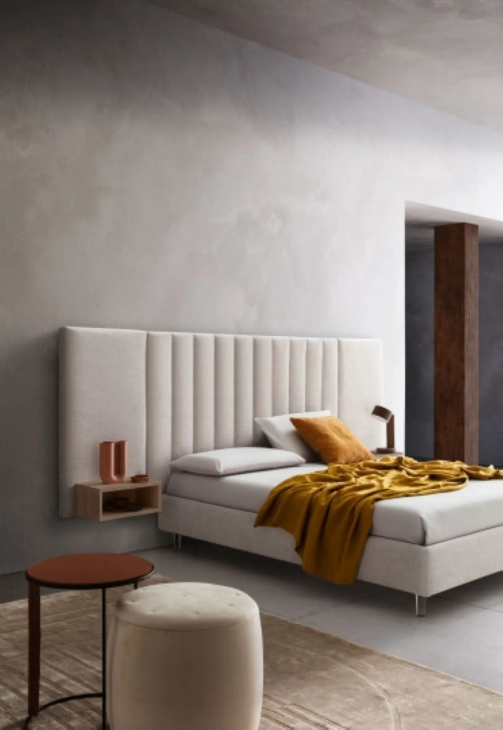 Letto Tile in tessuto imbottito di Le Comfort