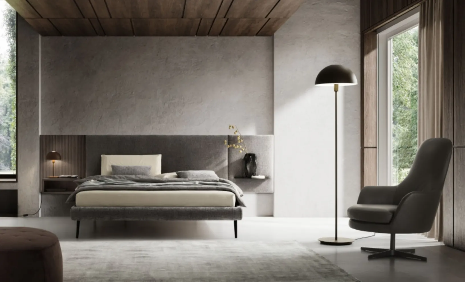 Letto in tessuto Wall di Le Comfort